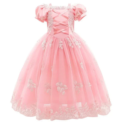 Pink Children's Dress with Flowers