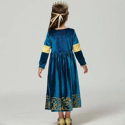Blue and Yellow Princess Dress for Kids