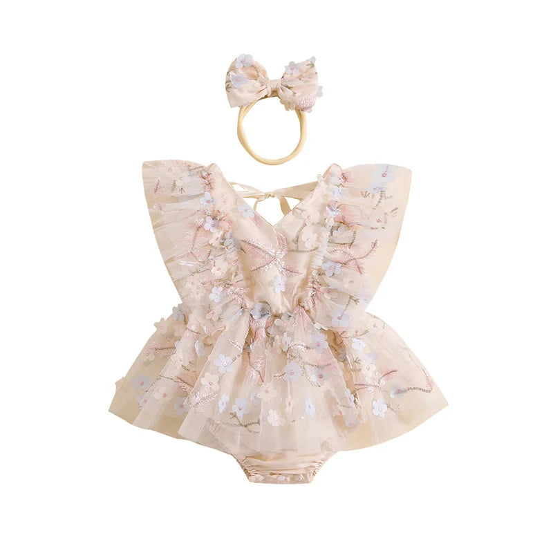 Body infantil con bordado floral 