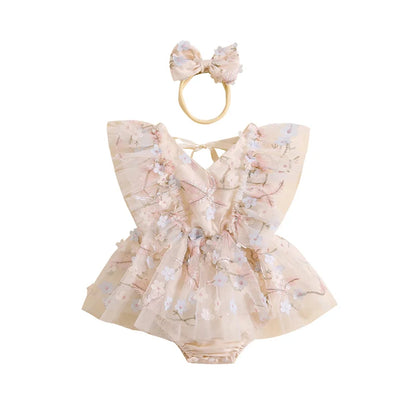 Body infantil con bordado floral 