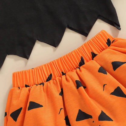 Conjunto de Halloween, top corto con hombros descubiertos y lazo