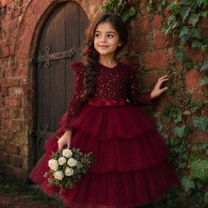 Princess Style Long Sleeve Children's Dress