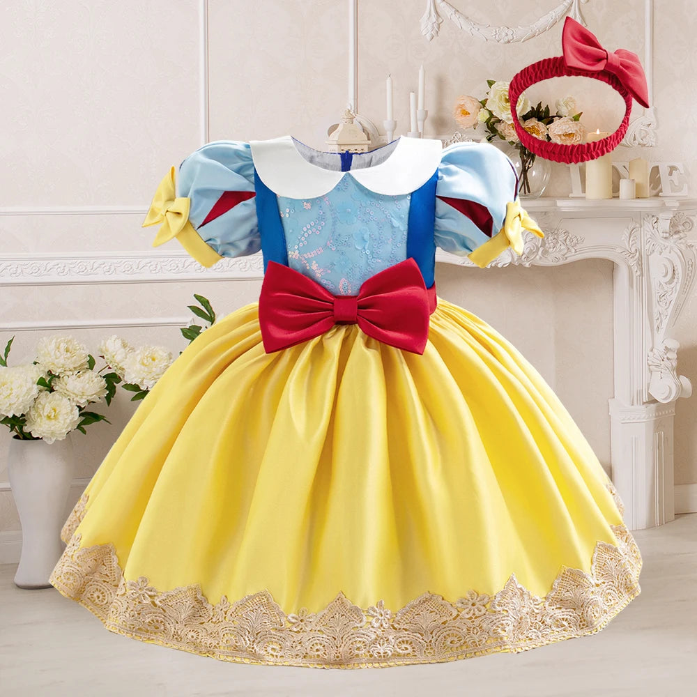 Girls Snow White Princess Dresses Kid Cosplay Gown Girl Halloween