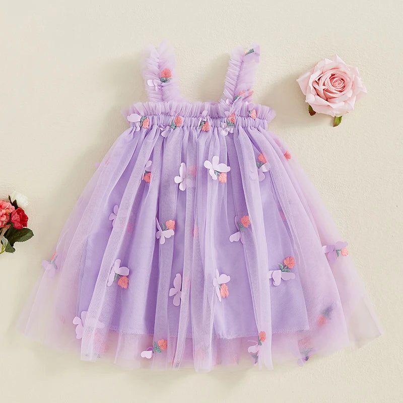 Vestido de mariposa de tul para niña 