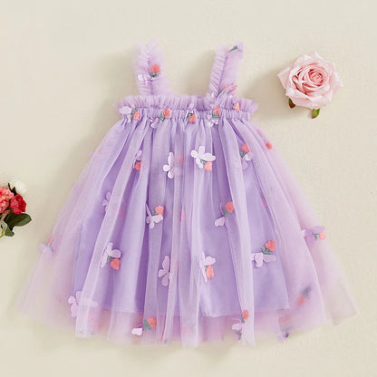 Vestido de mariposa de tul para niña 