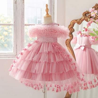 Children's Princess Dress Cake Skirt Net Gown Flower
