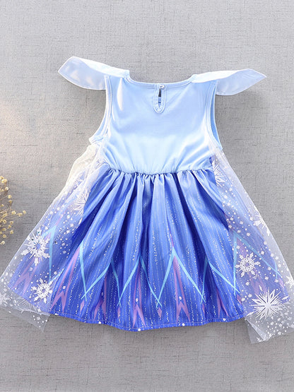 Round Neck Dress Children  Mesh Tulle Dress