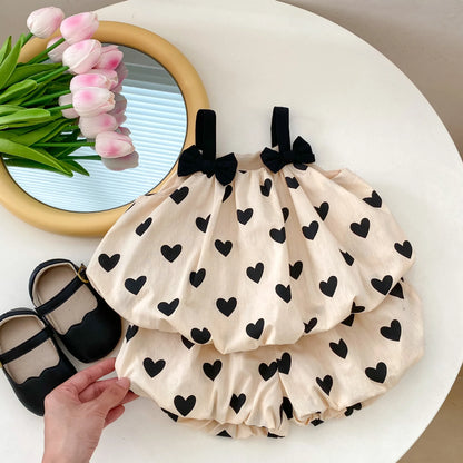 Summer Baby Sleeveless Bow Children Sets