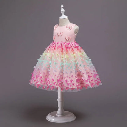Vestido de fiesta infantil de mariposa 