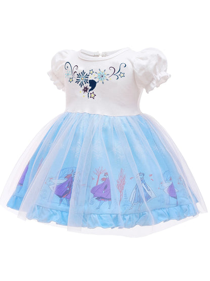 Round Neck Dress Children  Mesh Tulle Dress