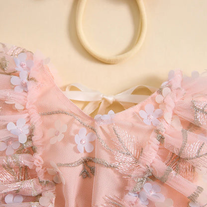 Body infantil con bordado floral 