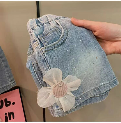Infant Girls' Blossom Denim Shorts