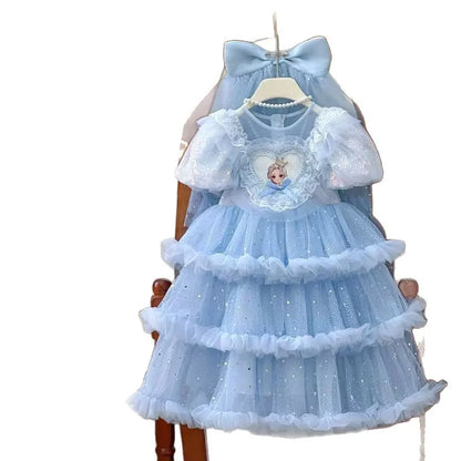 Elsa Princess Dress Children's Birthday Summer Dress