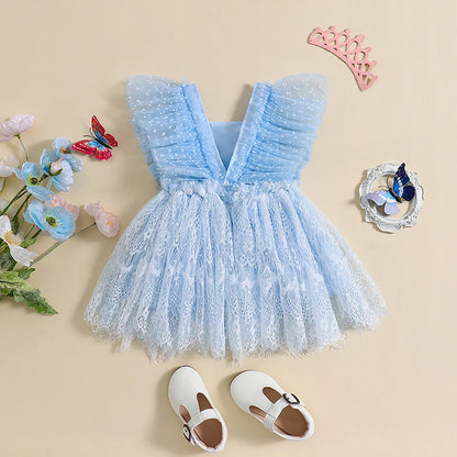 Vestido Infantil Mariposas y Tul 