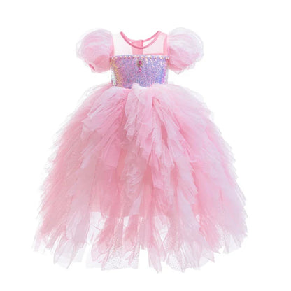Pink Party Dress with Glitter and Tulle