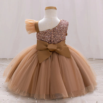 Elegant Girl Princess Dress Small Flying Sleeves