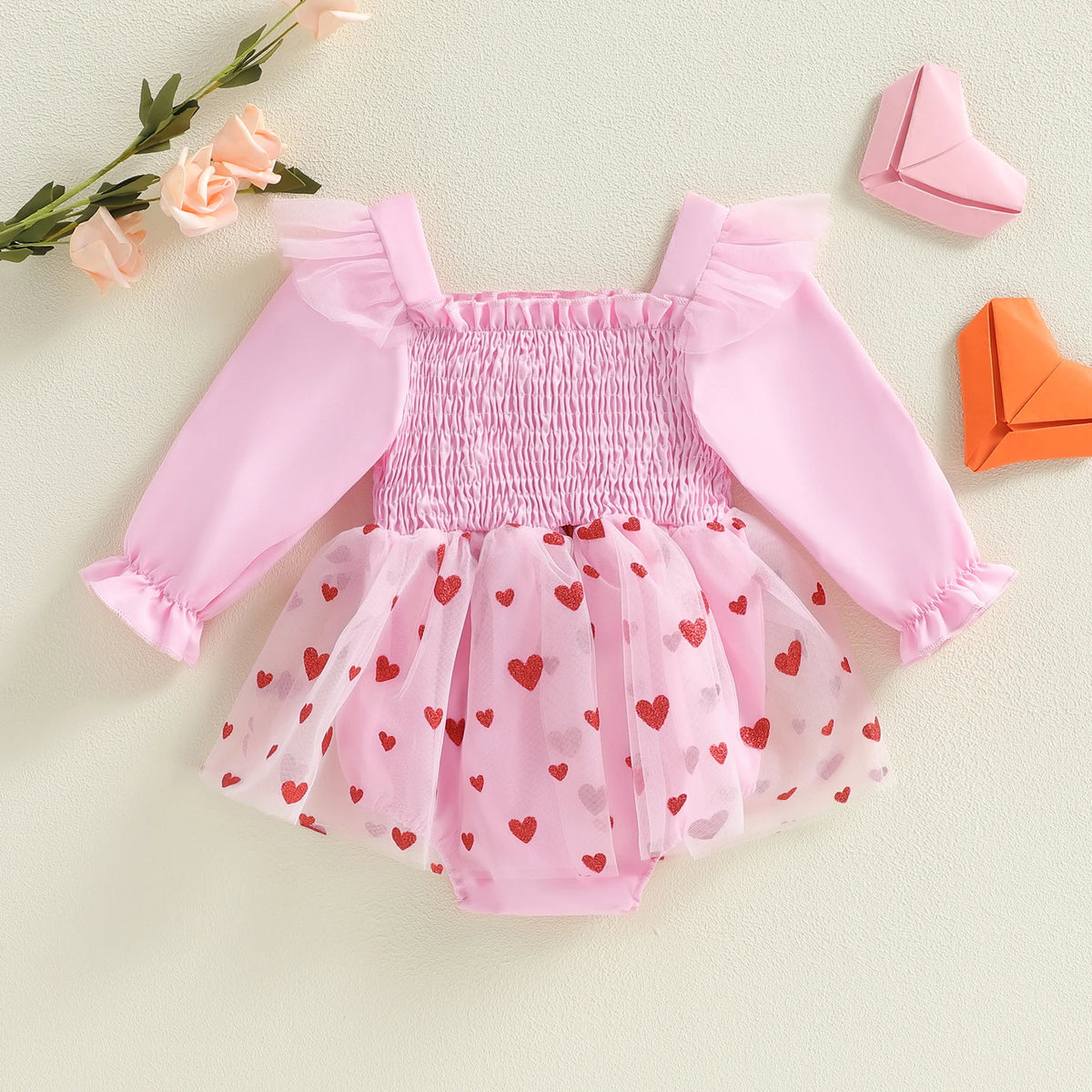0-18M Newborn Baby Girl Outfit Heart Romper