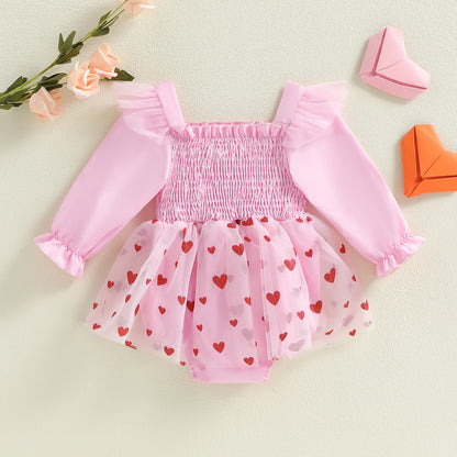 0-18M Newborn Baby Girl Outfit Heart Romper