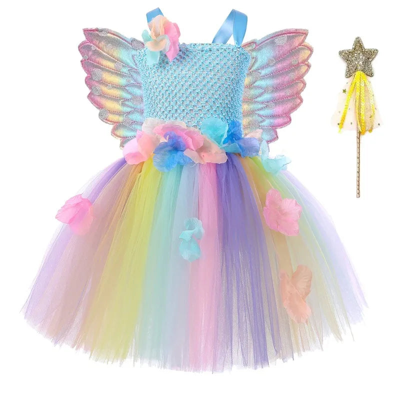 Tulle Princess Dress Sleeveless Strap Birthday Dress