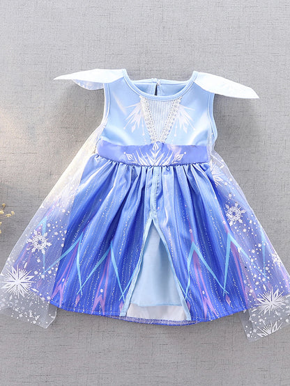 Round Neck Dress Children  Mesh Tulle Dress