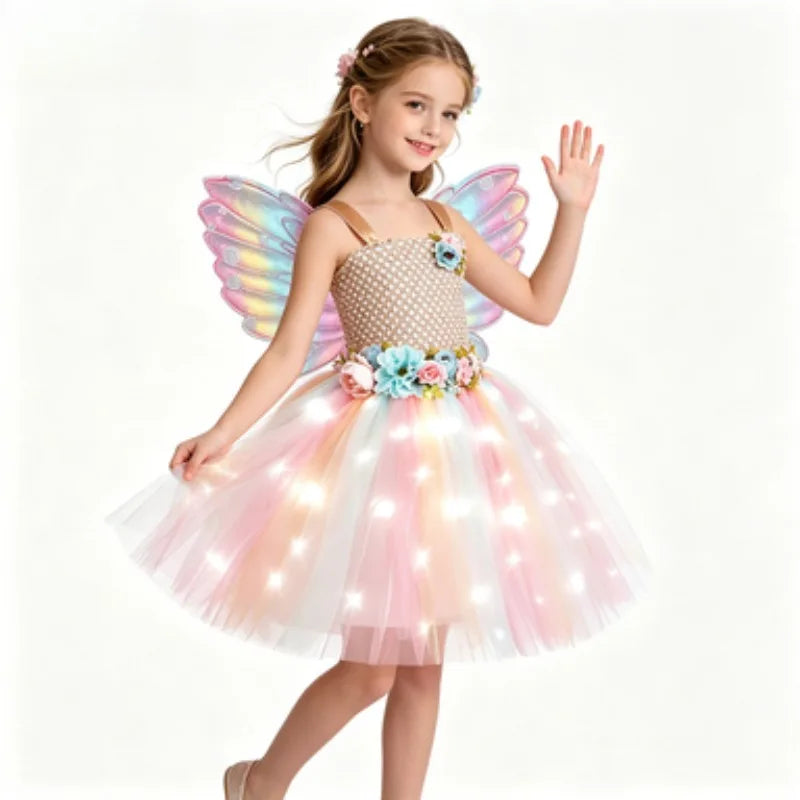 Girls Butterfly Fairy Tulle Dress