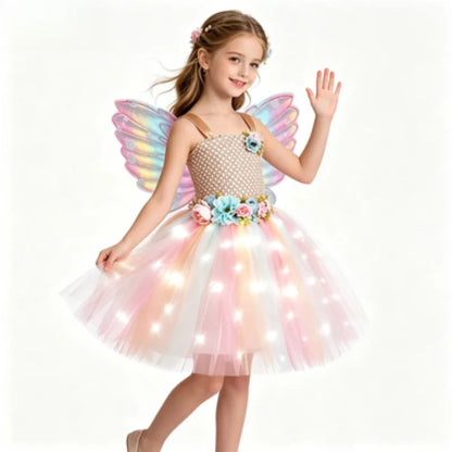 Girls Butterfly Fairy Tulle Dress