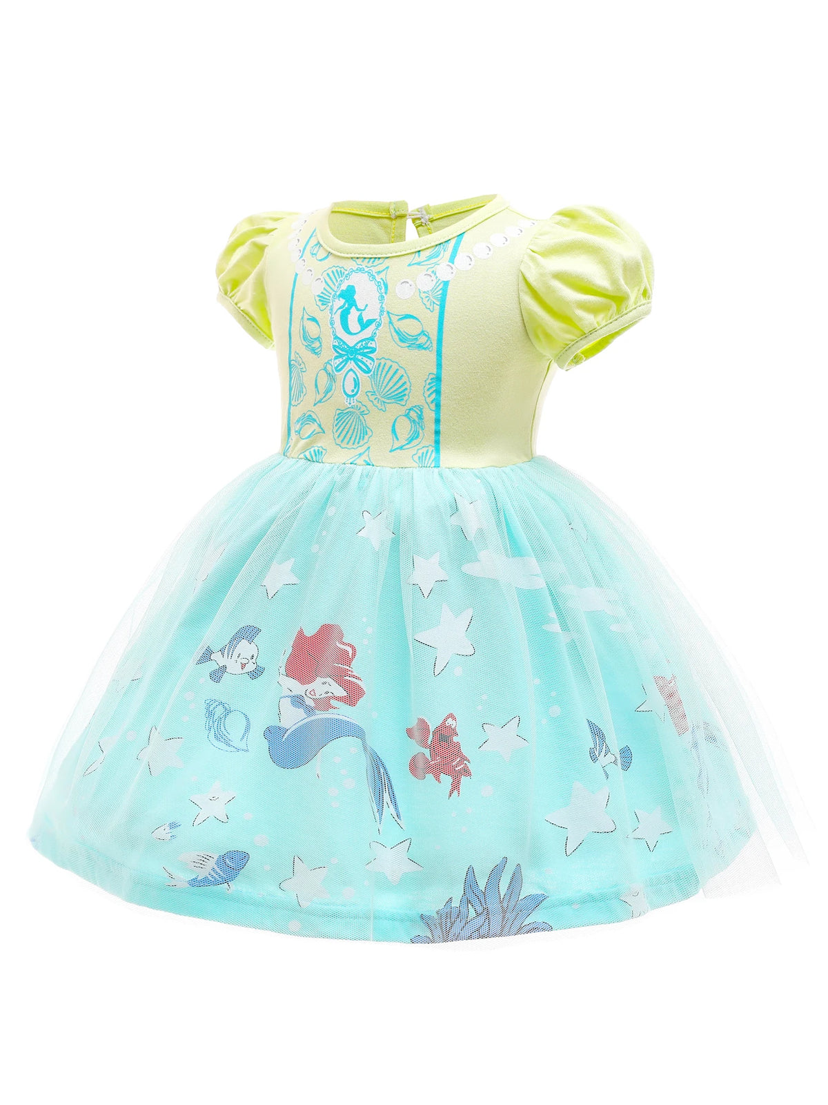 Round Neck Dress Children  Mesh Tulle Dress