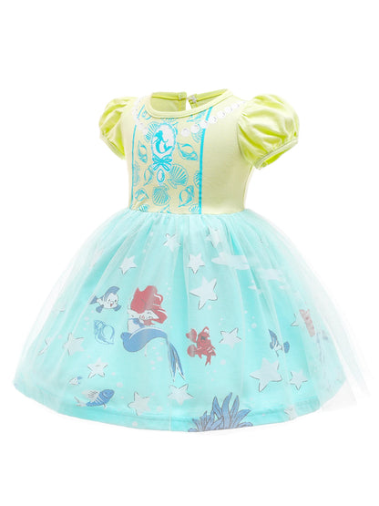 Round Neck Dress Children  Mesh Tulle Dress