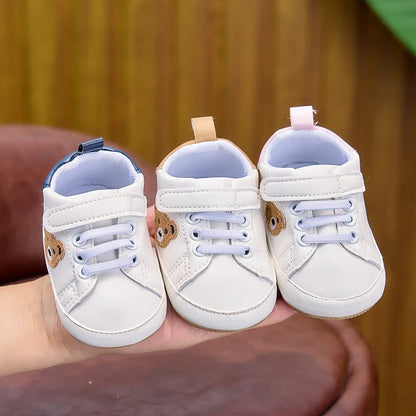 Baby Sneakers Cartoon Bear Embroidery Baby Shoes