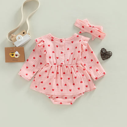 Body infantil + bandana de corazón 