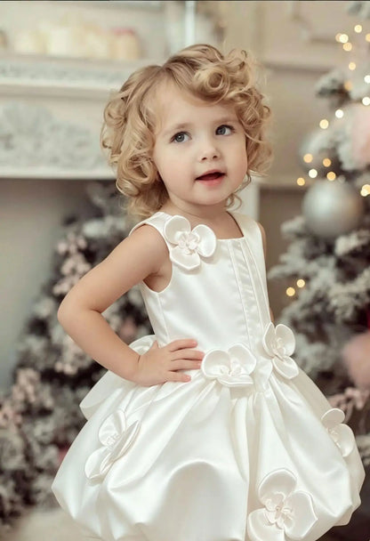 Baby Girl Princess 3D Flower Tutu Dress Sleeveless