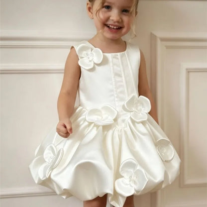 Baby Girl Princess 3D Flower Tutu Dress Sleeveless