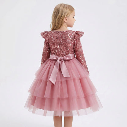 Princess Style Long Sleeve Children's Dress