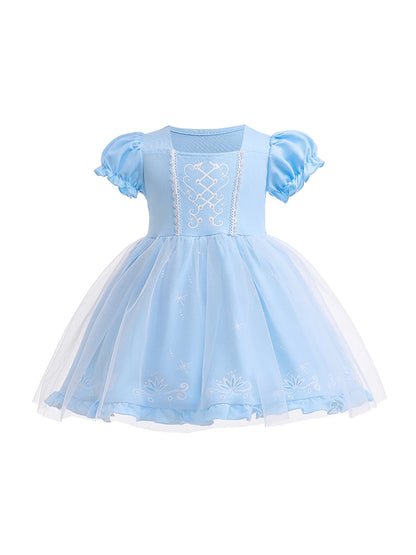 Round Neck Dress Children  Mesh Tulle Dress