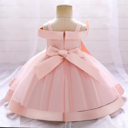 Vestido de fiesta con encaje floral y lazo 