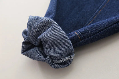 Spring Autumn Boys' Denim Long Sleeve Three-Piece Suit Casual Fashionable Children's Clothing Set Soft Cotton Baby Toddler Kids