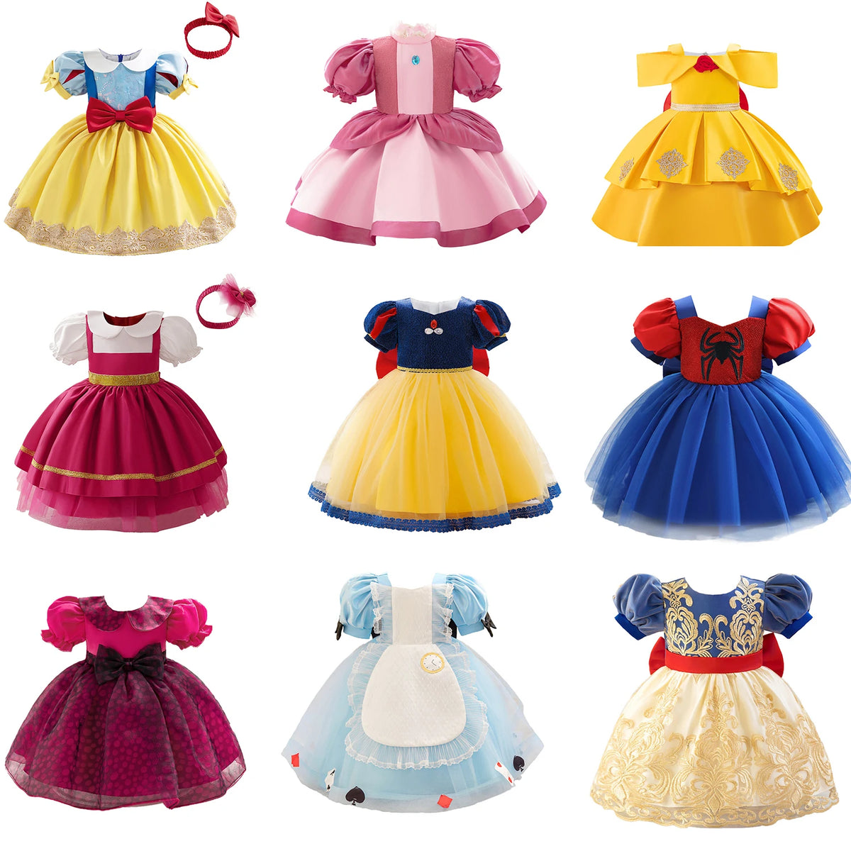Girls Snow White Princess Dresses Kid Cosplay Gown Girl Halloween