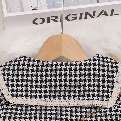 Conjunto infantil vestido + abrigo + bolso cuadros 