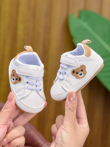 Baby Sneakers Cartoon Bear Embroidery Baby Shoes