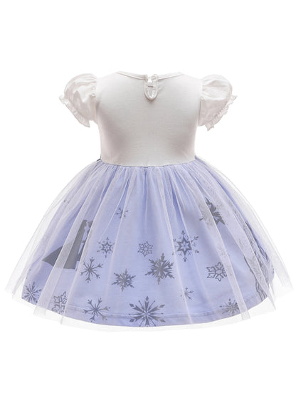 Round Neck Dress Children  Mesh Tulle Dress