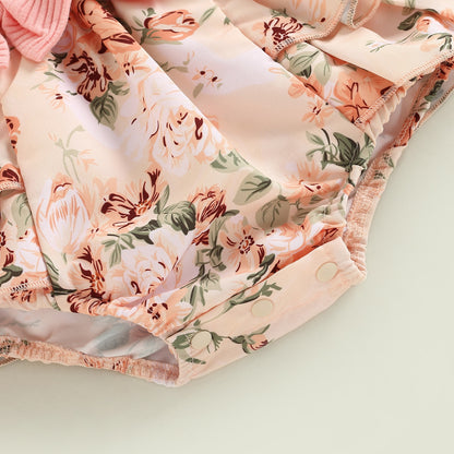 Conjunto de body con estampado floral y banda para el pelo