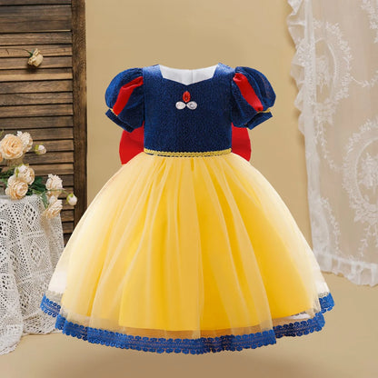 Girls Snow White Princess Dresses Kid Cosplay Gown Girl Halloween
