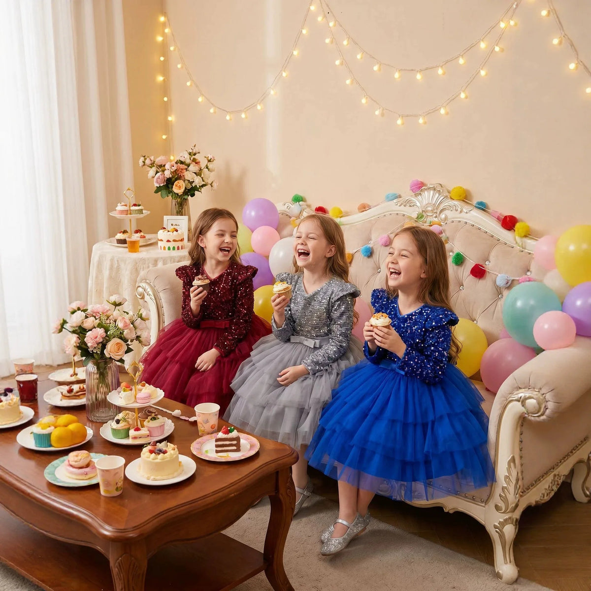 Princess Style Long Sleeve Children's Dress