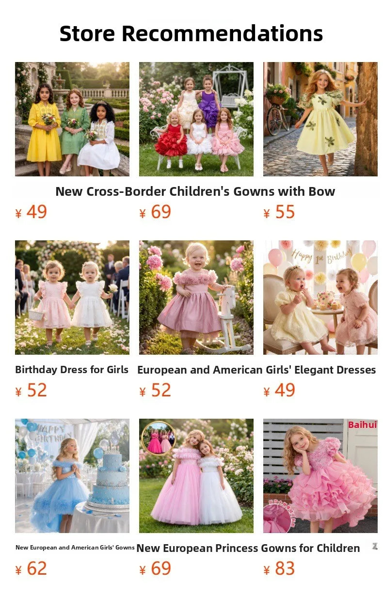 Princess Style Long Sleeve Children's Dress