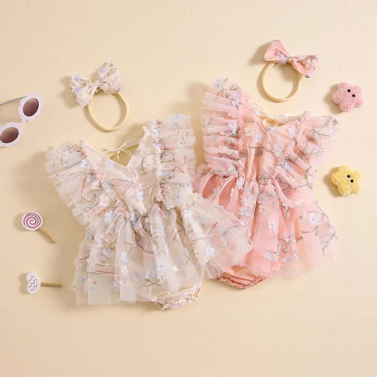 Body infantil con bordado floral 