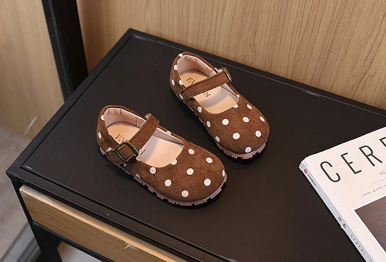 Girls Polka Dot Shoes Cute Children Princess Dress Shoes