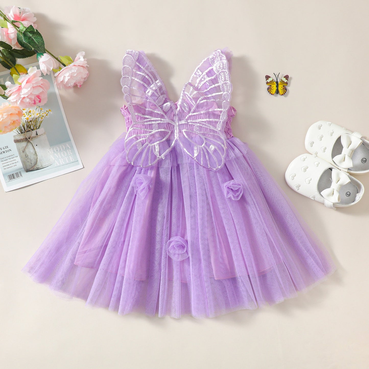 Vestido de alas de mariposa
