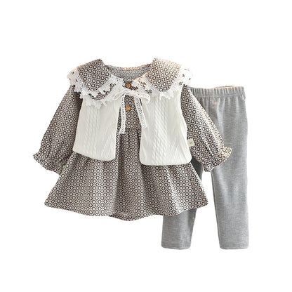 Conjunto infantil de 3 piezas con estampado vintage