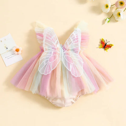 Infant Girl Rainbow Wing Bodysuit
