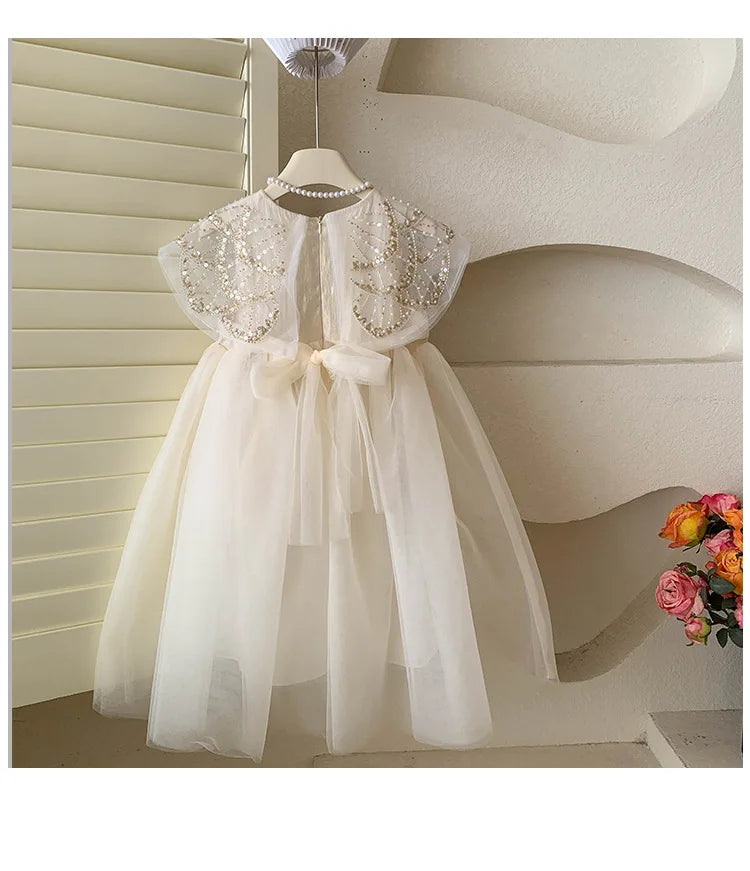 New Summer Square Collar Mesh Splicing Sleeveless Dress